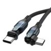 SlimWin USB-C-USB-C 240W Gyorstöltő és Adatkábel 480 Mbps – 180° Hajlítható termékkép