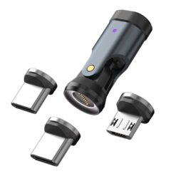 SlimWin USB-C Mágneses 3 az 1-ben 240W 9 Tűs Gyorstöltő Adapter – 540° Forgatható
