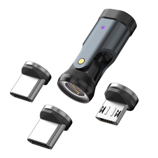 SlimWin USB-C Mágneses 3 az 1-ben 240W 9 Tűs Gyorstöltő Adapter – 540° Forgatható