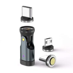 SlimWin USB-C Mágneses 3 az 1-ben 240W 9 Tűs Gyorstöltő Adapter – 540° Forgatható, felülnézetből