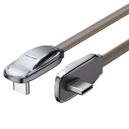 SlimWin USB-C – USB-C 240W / 480 Mbps Gyorstöltő- és Adatkábel – L-Alakú, oldalnézetből