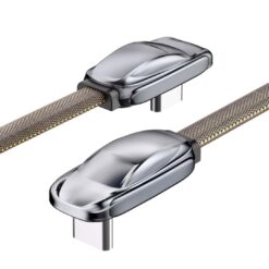 SlimWin USB-C – USB-C 240W / 480 Mbps Gyorstöltő- és Adatkábel – L-Alakú, autó formájú töltőkábel, előlről és hátulról