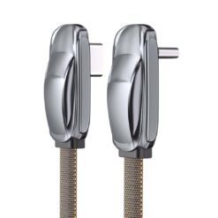 SlimWin USB-C – USB-C 240W / 480 Mbps Gyorstöltő- és Adatkábel – L-Alakú, autó formájú töltőkábel, oldalnézetből egymás mellett