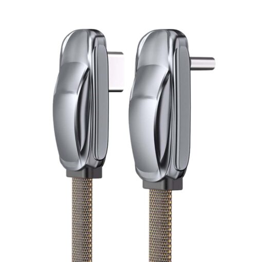 SlimWin USB-C – USB-C 240W / 480 Mbps Gyorstöltő- és Adatkábel – L-Alakú, autó formájú töltőkábel, oldalnézetből egymás mellett