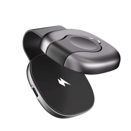 SlimWin Mini 3 az 1-ben vezeték nélküli töltő, félig nyitott állapoptban, szögletes forma