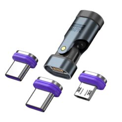 SlimWin USB-C Mágneses 3 az 1-ben 240W 16 Tűs Gyorstöltő Adapter – 540° Forgatható