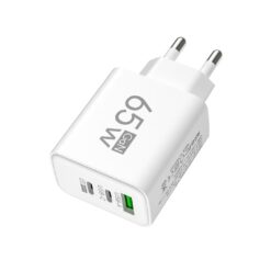 SlimWin 65W GaN nagy teljesítményű fali hálózati töltő - 3 portos USB-A + 2 x USB-C PD 3.0
