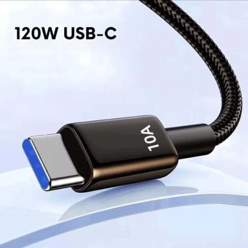 SlimWin USB-C 120W 10A-es Gyorstöltő és Adatkábel 480Mbps - Image 3